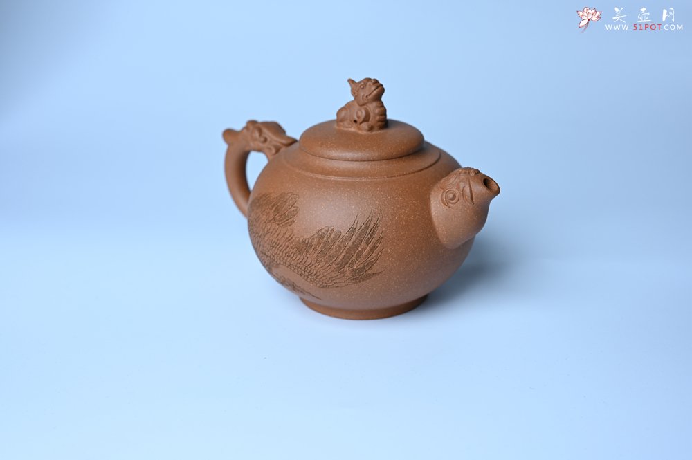 紫砂壶图片：美壶特惠 精致降坡泥祥瑞壶 茶人醉爱 - 全手工紫砂壶网