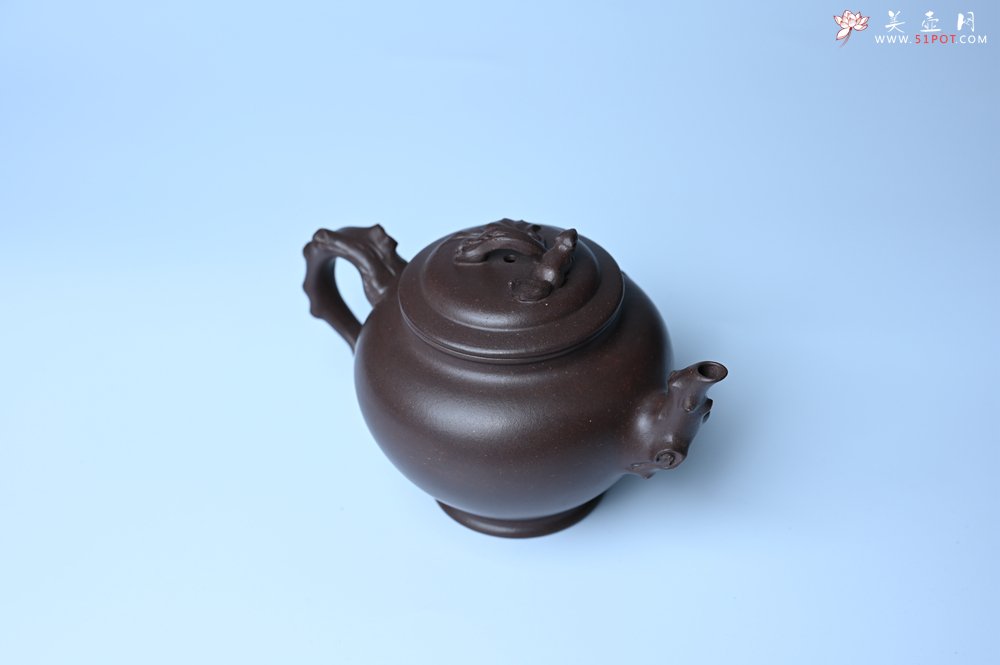 紫砂壶图片：潜力股赵老师 老紫泥全手工松鼠葡萄壶 茶人醉爱 - 全手工紫砂壶网