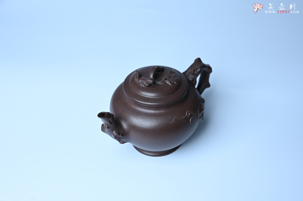 紫砂壶图片：潜力股赵老师 老紫泥全手工松鼠葡萄壶 茶人醉爱 - 全手工紫砂壶网