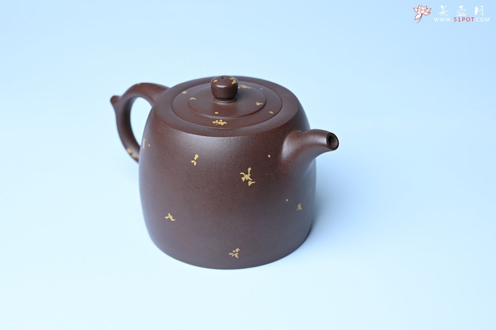 紫砂壶图片：美壶特惠 特好老紫泥洒金井栏壶 茶人醉爱 - 全手工紫砂壶网