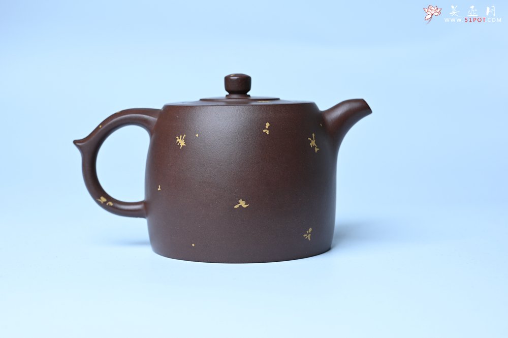 紫砂壶图片：美壶特惠 特好老紫泥洒金井栏壶 茶人醉爱 - 全手工紫砂壶网