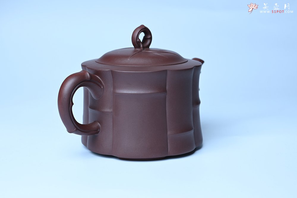 紫砂壶图片：美壶特惠 紫砂壶手工手制优质紫泥八段竹壶 茶人醉爱 - 全手工紫砂壶网