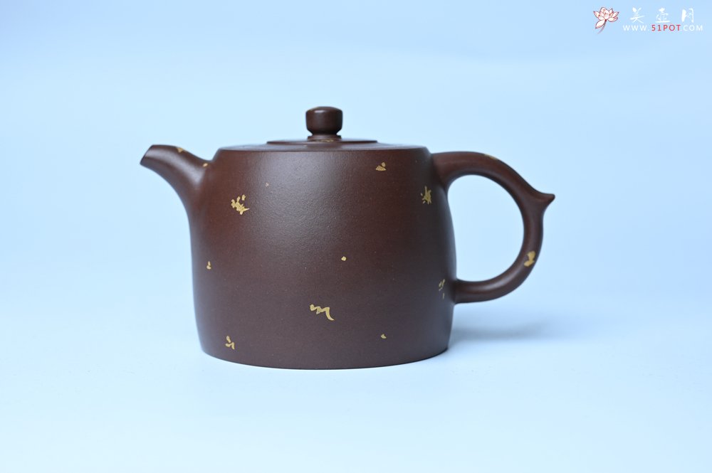紫砂壶图片：美壶特惠 特好老紫泥洒金井栏壶 茶人醉爱 - 全手工紫砂壶网