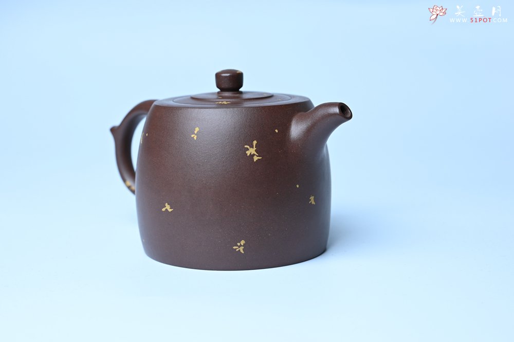 紫砂壶图片：美壶特惠 特好老紫泥洒金井栏壶 茶人醉爱 - 全手工紫砂壶网