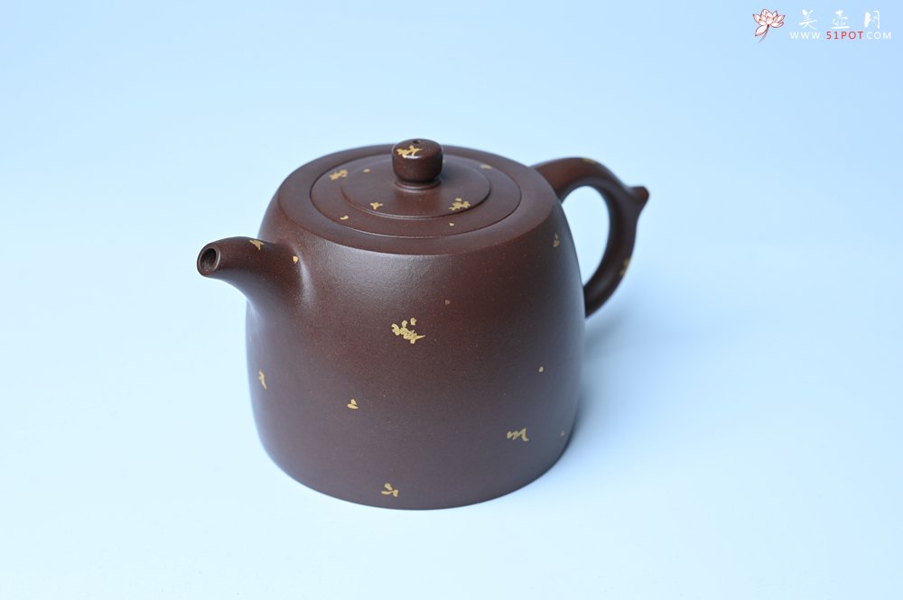 紫砂壶图片：美壶特惠 特好老紫泥洒金井栏壶 茶人醉爱 - 全手工紫砂壶网