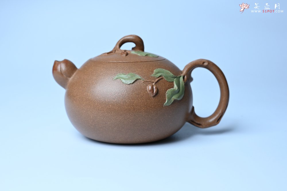 紫砂壶图片：美壶特惠 潜力股董静老师精品老段泥双色寿桃壶 茶人醉爱 - 全手工紫砂壶网