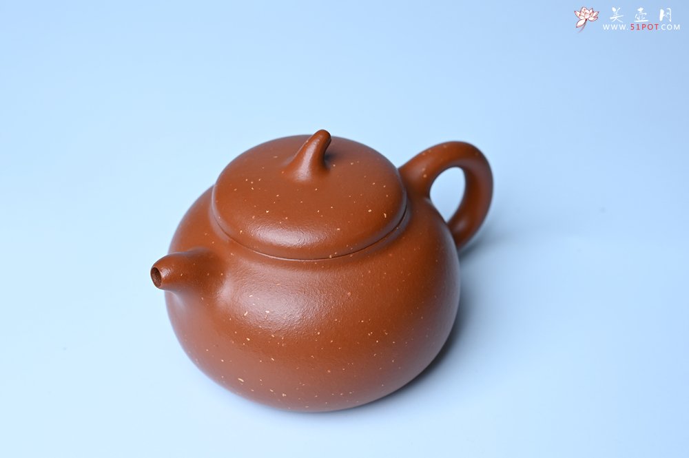 紫砂壶图片：美壶特惠 特好红泥桂花砂茄段壶 茶人醉爱 - 全手工紫砂壶网