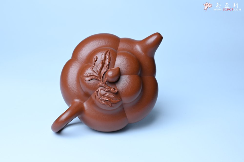 紫砂壶图片：美壶特惠 精品大红袍朱泥上合桃 茶人醉爱 - 全手工紫砂壶网