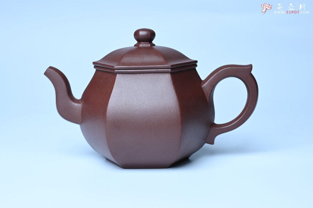 紫砂壶图片：全手工六方高韵 韵味悠长 - 全手工紫砂壶网