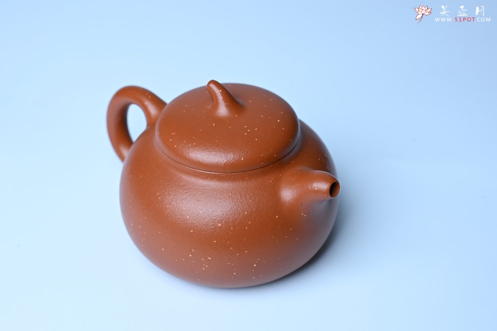 紫砂壶图片：美壶特惠 特好红泥桂花砂茄段壶 茶人醉爱 - 全手工紫砂壶网