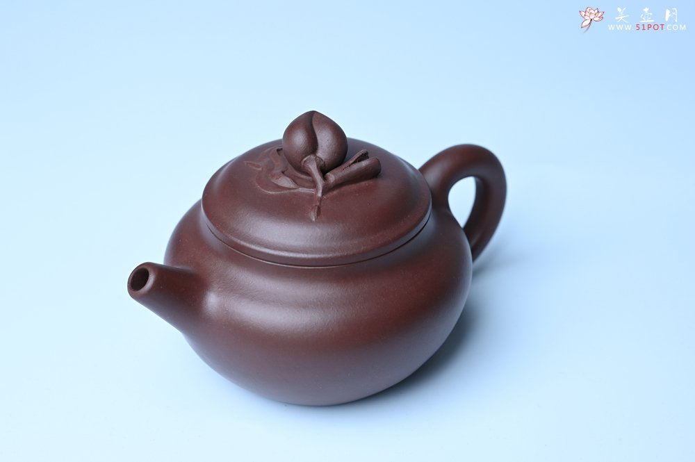 紫砂壶图片：特好老紫泥全手工寿桃壶 茶人醉爱 - 全手工紫砂壶网