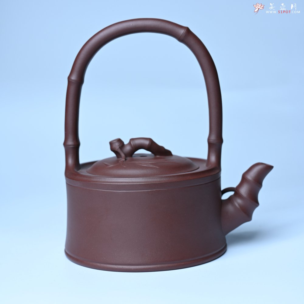 紫砂壶图片：美壶特惠紫砂壶手工手制紫泥竹段提梁壶 茶壶 茶具 单壶 - 全手工紫砂壶网