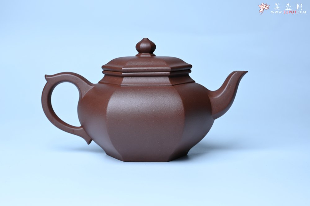 紫砂壶图片：实力派张海艳全手工六方笑樱壶 做工灰常精致 气韵流畅 - 全手工紫砂壶网