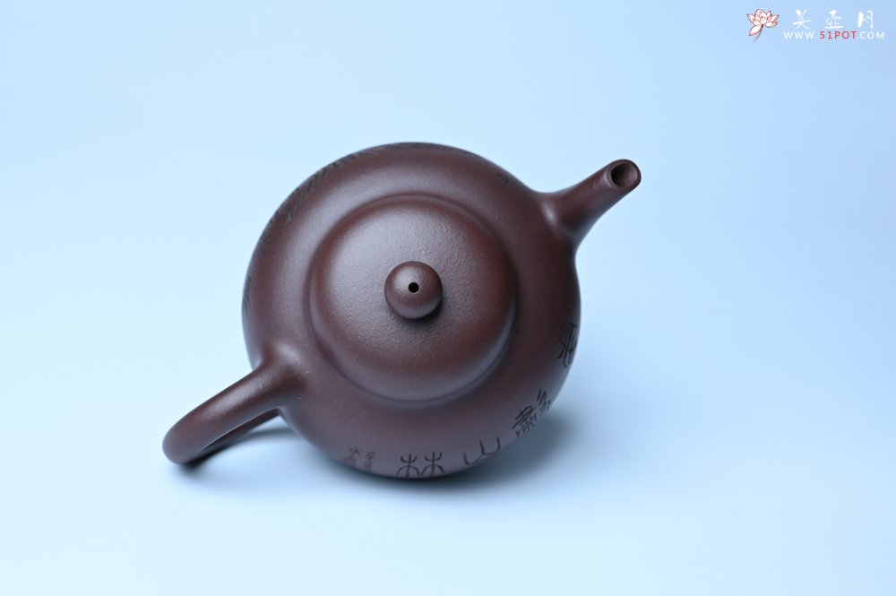 紫砂壶图片：油润黄龙山底槽青 全手工熹微壶 文气装饰 虎啸山林 期待与您结缘 - 全手工紫砂壶网