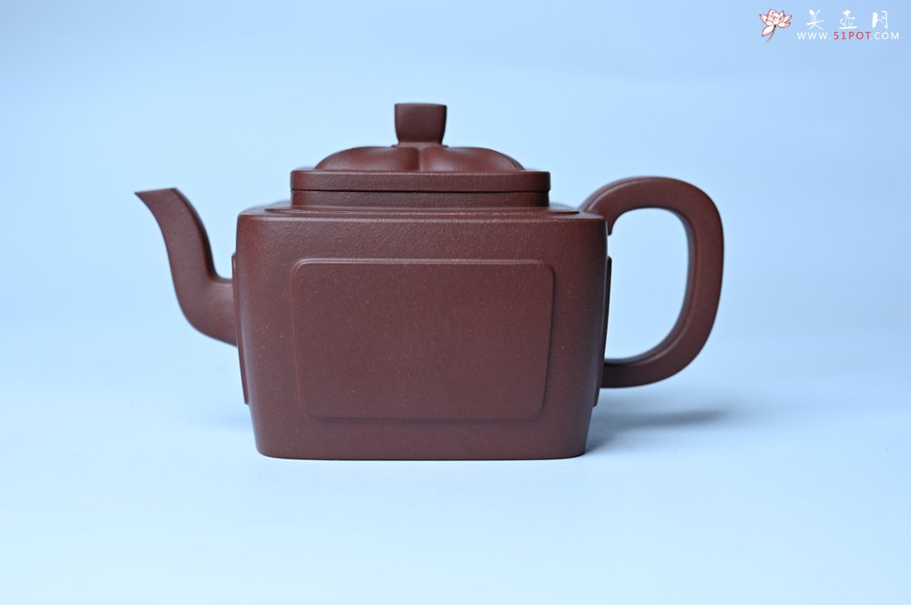紫砂壶图片：美壶特惠 全手工优质紫红泥精致四方菱花壶 特文气 - 全手工紫砂壶网