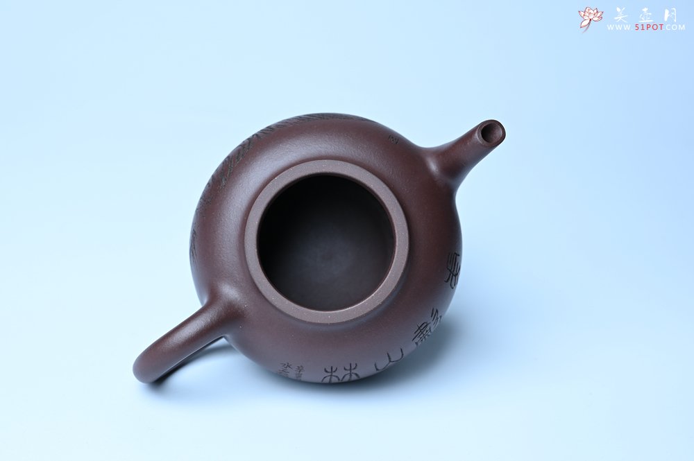 紫砂壶图片：油润黄龙山底槽青 全手工熹微壶 文气装饰 虎啸山林 期待与您结缘 - 全手工紫砂壶网