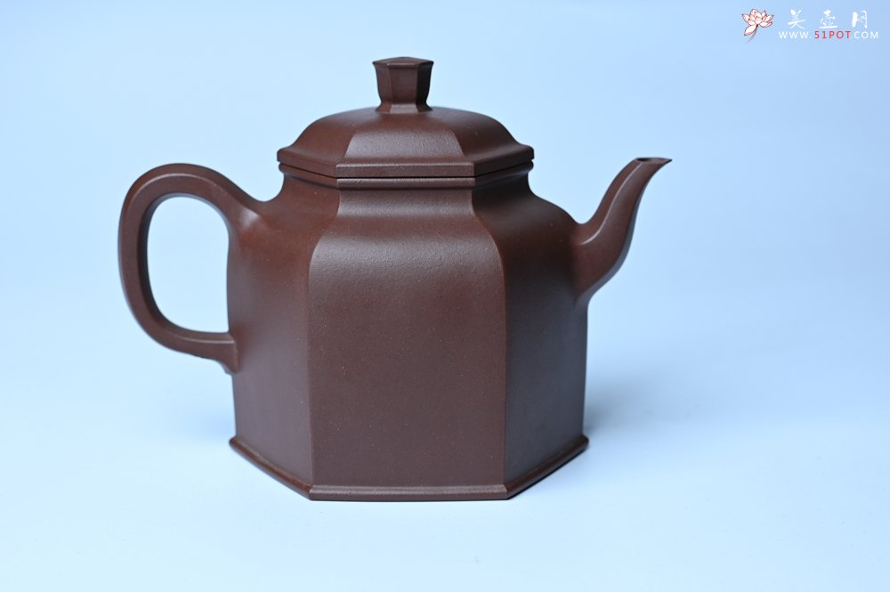 紫砂壶图片：美壶特惠 精致全手工六方金钟 泥料超好 - 全手工紫砂壶网