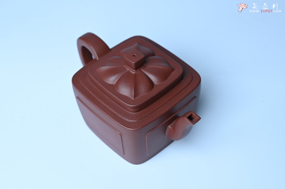 紫砂壶图片：美壶特惠 全手工优质紫红泥精致四方菱花壶 特文气 - 全手工紫砂壶网