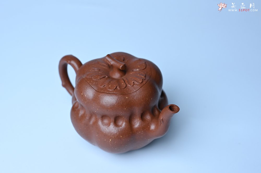 紫砂壶图片：美壶特惠 特好降坡泥 柿柿如意紫砂壶 肌理丰富生动 - 全手工紫砂壶网