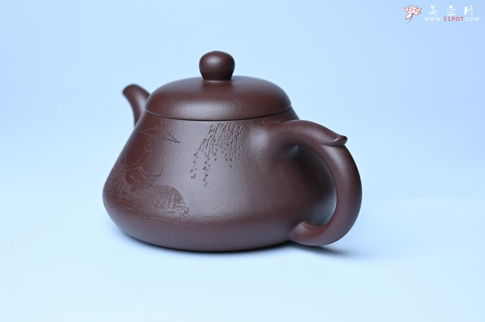 紫砂壶图片：潜力股周小培老师全手工底槽青缘德壶（借问酒家何处有）牧童遥指杏花村 期待与您结缘 - 全手工紫砂壶网