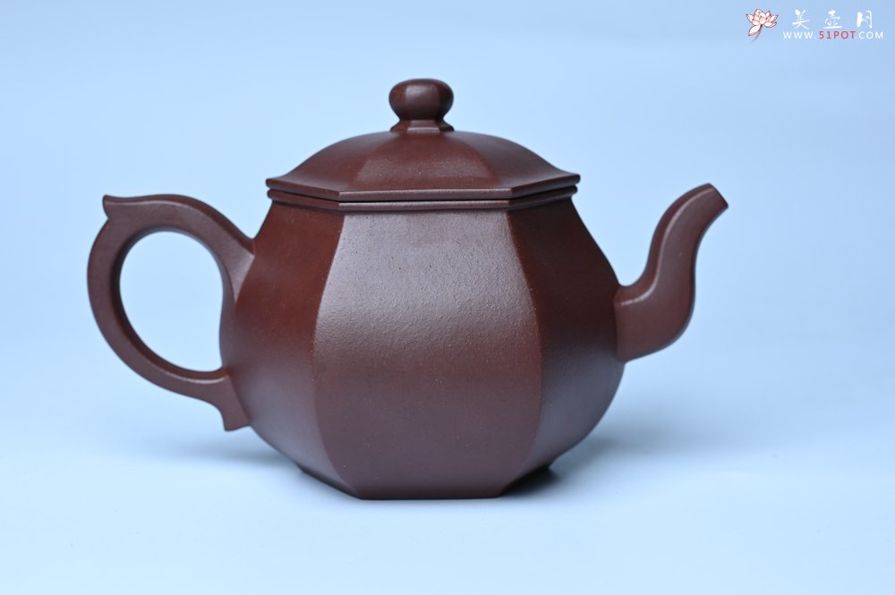 紫砂壶图片：全手工六方高韵 韵味悠长 - 全手工紫砂壶网