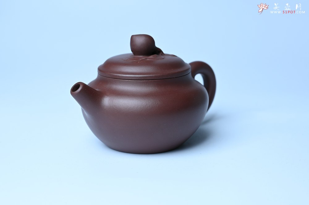 紫砂壶图片：特好老紫泥全手工寿桃壶 茶人醉爱 - 全手工紫砂壶网