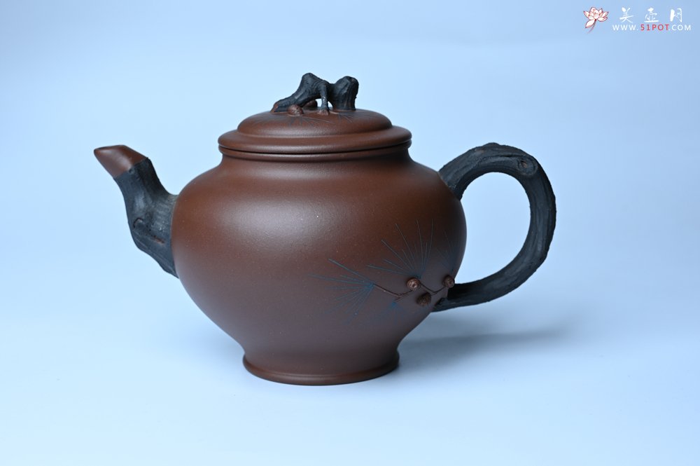 紫砂壶图片：美壶特惠 精致报春系列之松报春壶 - 全手工紫砂壶网