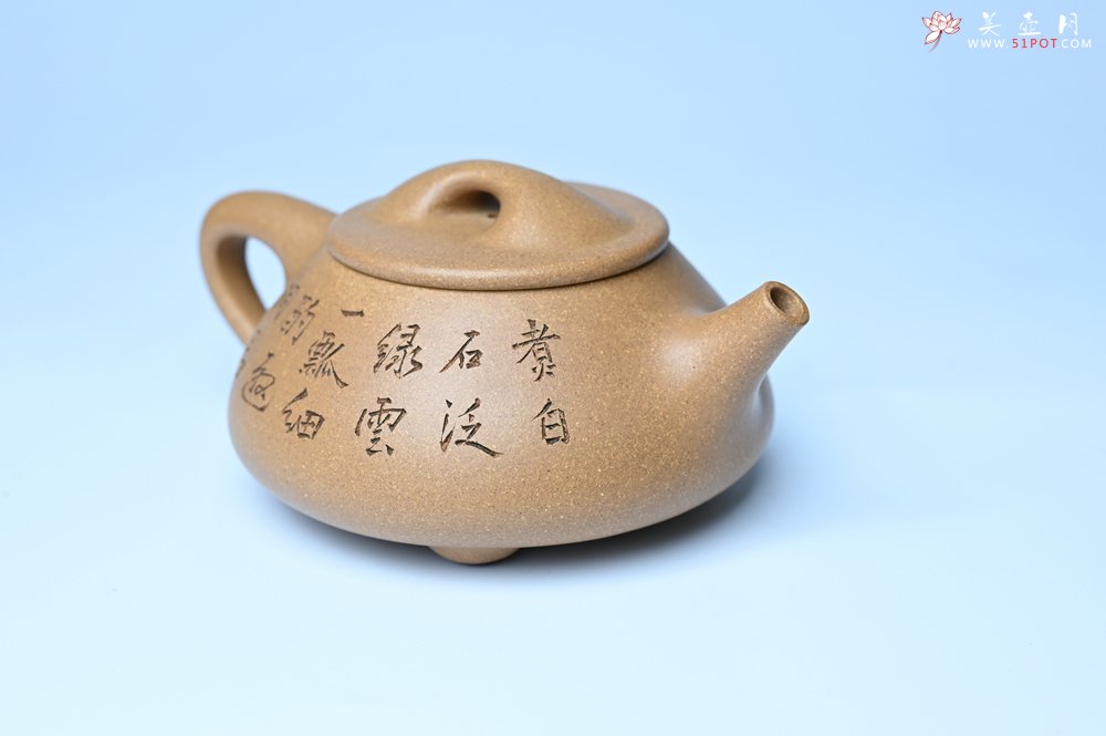 紫砂壶图片：潜力股周小培全手工老黄段泥（家藏老料 油润无比 识者自知）景舟石瓢 装饰鳜鱼图 双贵图 寓意富贵如意 - 全手工紫砂壶网