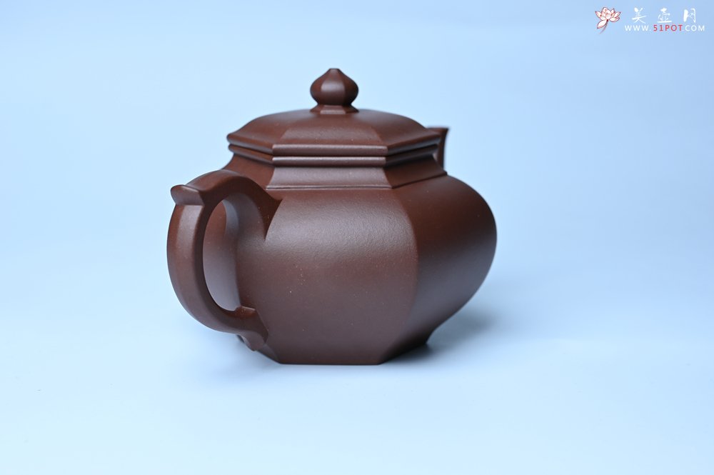 紫砂壶图片：实力派张海艳全手工六方笑樱壶 做工灰常精致 气韵流畅 - 全手工紫砂壶网