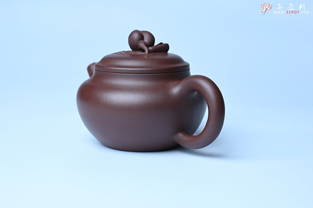 紫砂壶图片：特好老紫泥全手工寿桃壶 茶人醉爱 - 全手工紫砂壶网