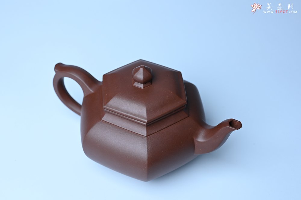 紫砂壶图片：实力派张海艳全手工六方笑樱壶 做工灰常精致 气韵流畅 - 全手工紫砂壶网