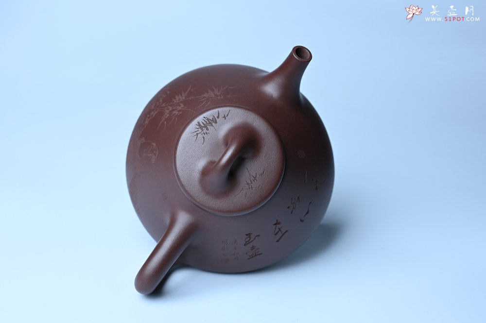 紫砂壶图片：潜力股周小培 特好全手工底槽清子冶石瓢 助工装饰 一片冰心在玉壶 特文气 - 全手工紫砂壶网