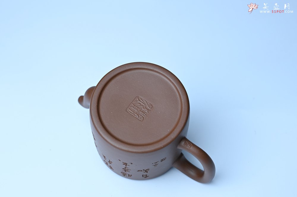 紫砂壶图片：美壶特惠 潜力股王静然 优质紫泥双圈壶 兴来每独往 胜事空自知 装饰文雅 - 全手工紫砂壶网