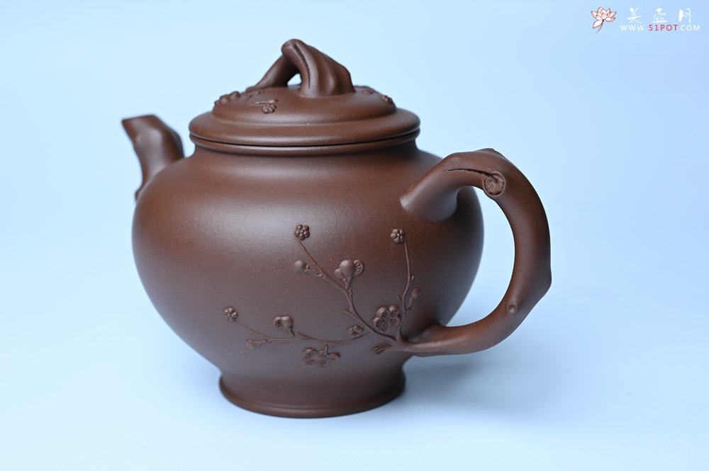 紫砂壶图片：美壶特惠 精致报春系列之梅花报春壶 - 全手工紫砂壶网