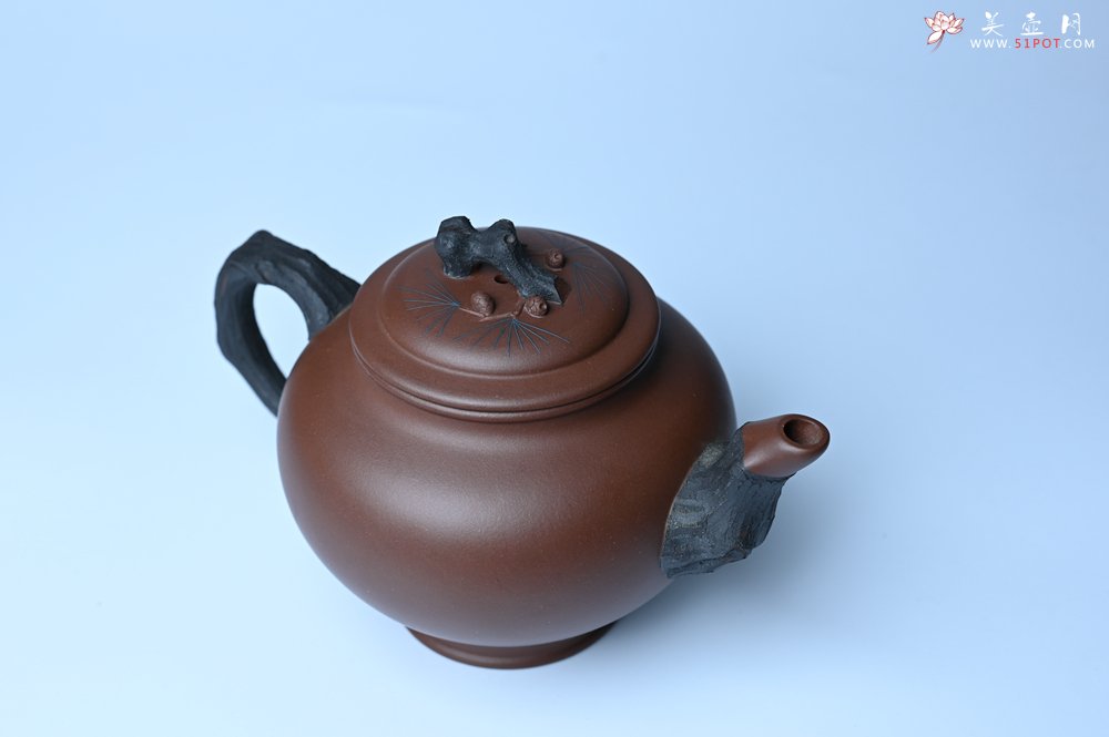 紫砂壶图片：美壶特惠 精致报春系列之松报春壶 - 全手工紫砂壶网