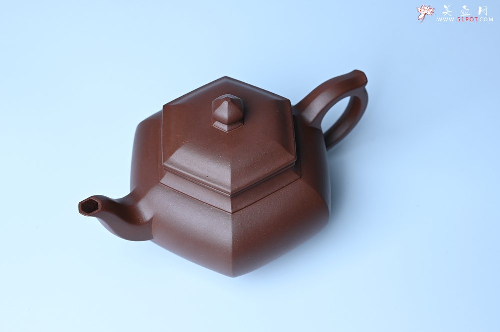 紫砂壶图片：实力派张海艳全手工六方笑樱壶 做工灰常精致 气韵流畅 - 全手工紫砂壶网
