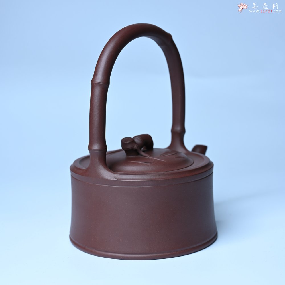 紫砂壶图片：美壶特惠紫砂壶手工手制紫泥竹段提梁壶 茶壶 茶具 单壶 - 全手工紫砂壶网