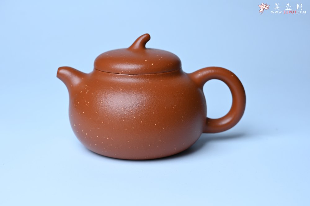 紫砂壶图片：美壶特惠 特好红泥桂花砂茄段壶 茶人醉爱 - 全手工紫砂壶网