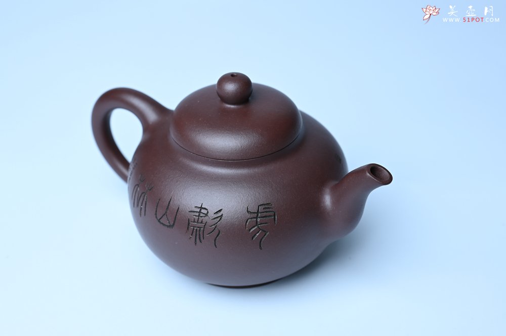 紫砂壶图片：油润黄龙山底槽青 全手工熹微壶 文气装饰 虎啸山林 期待与您结缘 - 全手工紫砂壶网