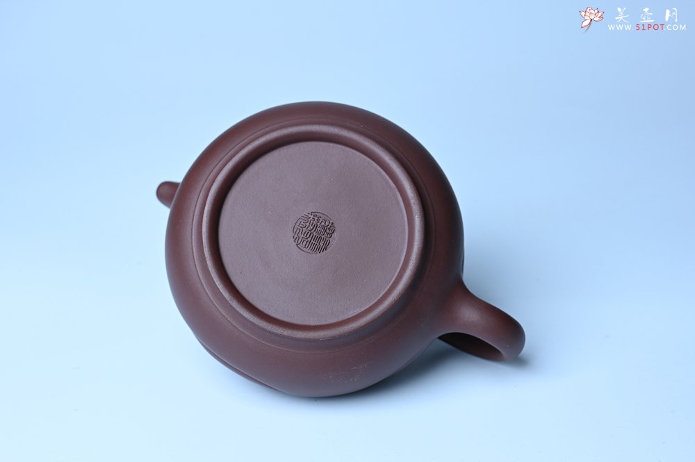 紫砂壶图片：美壶双11特惠 盖花泥 精工油润老紫泥如意半珠 茶人醉爱 - 全手工紫砂壶网