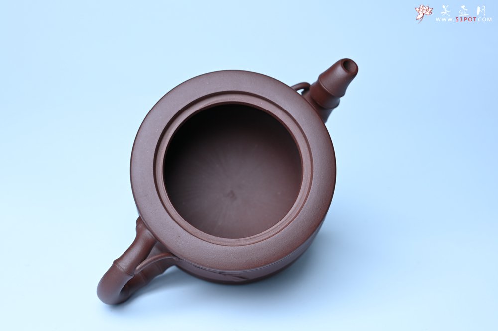 紫砂壶图片：美壶特惠 精致紫泥可心竹段壶 茶人醉爱 - 全手工紫砂壶网