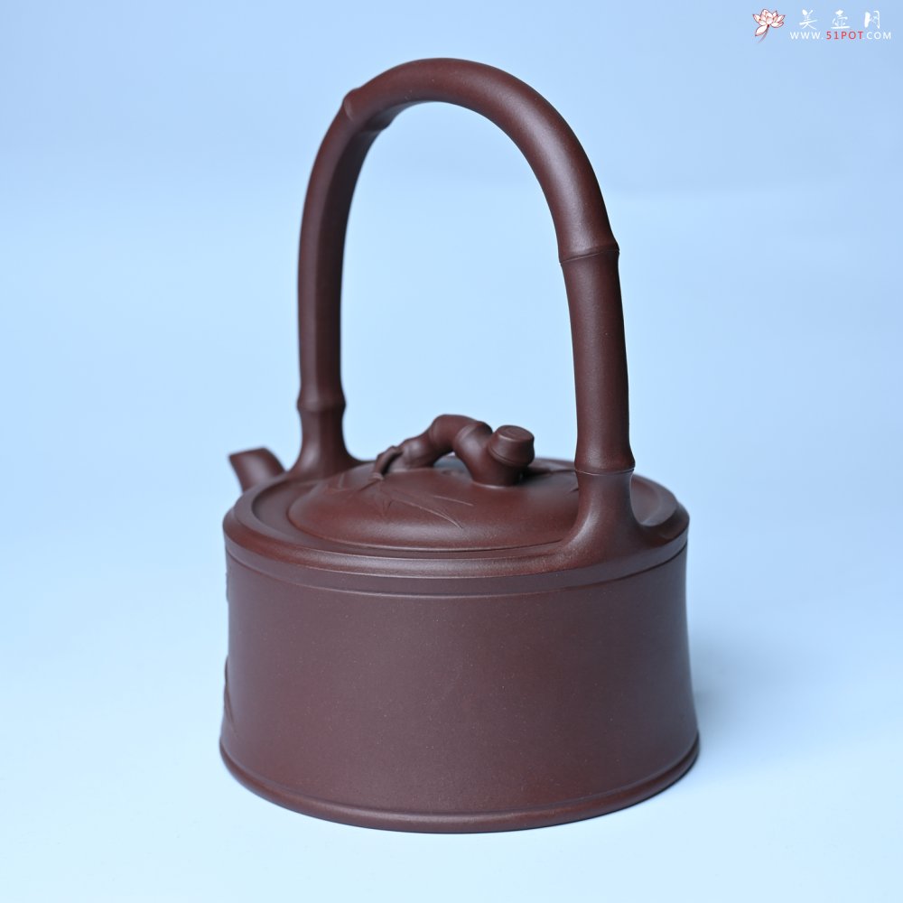 紫砂壶图片：美壶特惠紫砂壶手工手制紫泥竹段提梁壶 茶壶 茶具 单壶 - 全手工紫砂壶网
