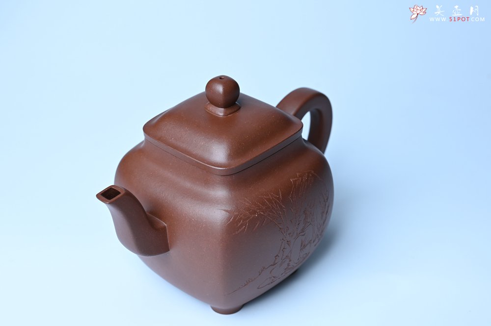 紫砂壶图片：实力派张海艳全手工油润底曹青重器鸣远四方 气势磅礴 用心之作 装饰人物特文气 - 全手工紫砂壶网