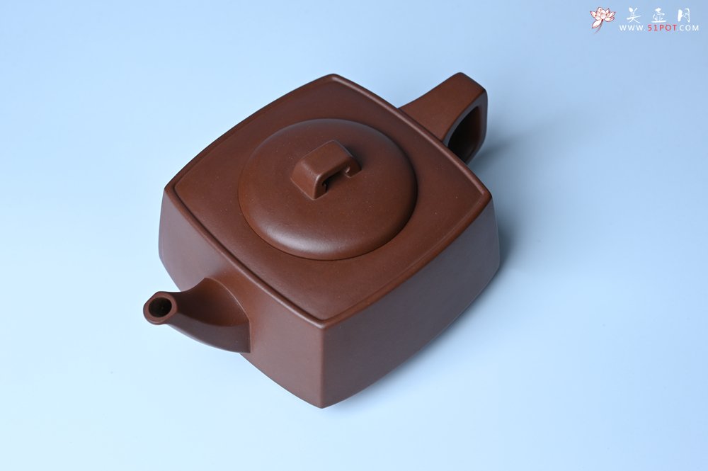 紫砂壶图片：实力派张海艳全手工精工砂四方壶 做工一流 - 全手工紫砂壶网