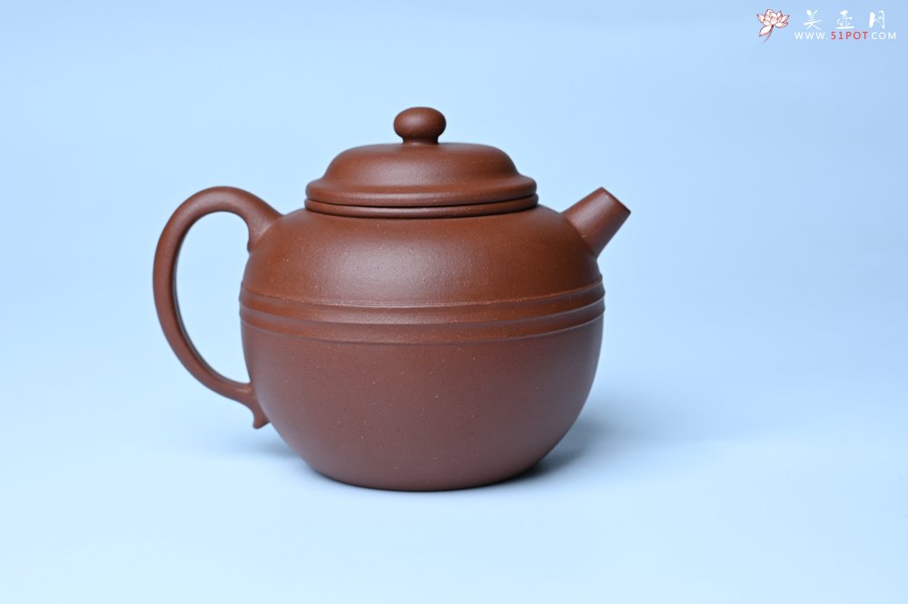 紫砂壶图片：美壶特惠 精致老清水泥腰线巨轮壶 茶人醉爱 - 全手工紫砂壶网