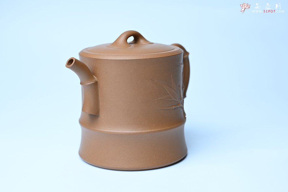 紫砂壶图片：美壶特惠 精工黄金段泥竹段 挺拔秀雅 茶人醉爱 - 全手工紫砂壶网