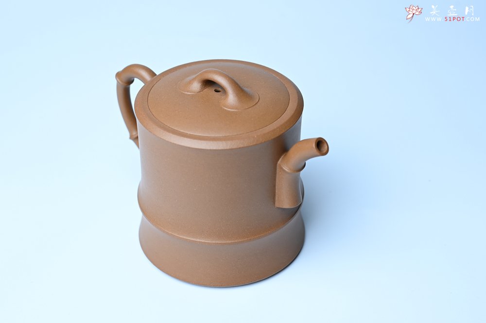 紫砂壶图片：美壶特惠 精工黄金段泥竹段 挺拔秀雅 茶人醉爱 - 全手工紫砂壶网