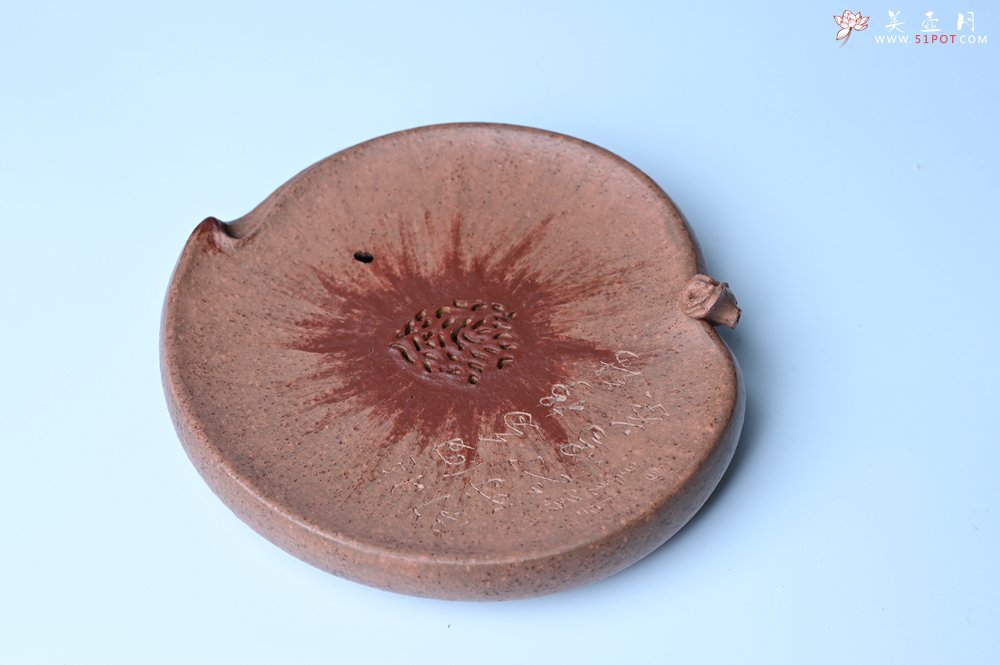 紫砂壶图片：美器特惠 朱自立工作室精品寿桃干泡台 直径大约15cm - 全手工紫砂壶网