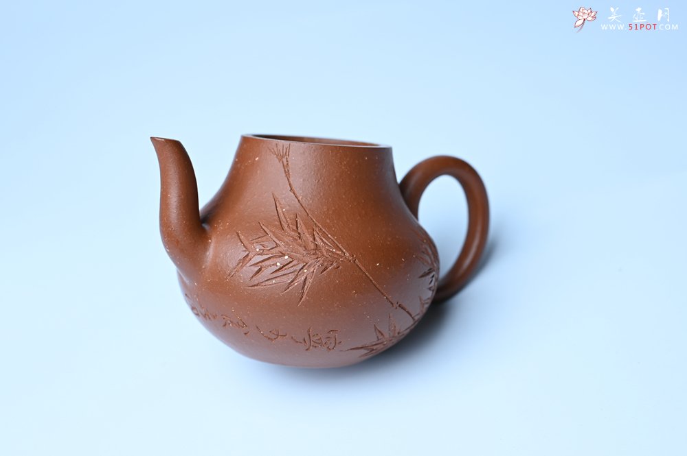 紫砂壶图片：美壶特惠 特好朱泥居不可无竹梨形壶 茶人醉爱 - 全手工紫砂壶网