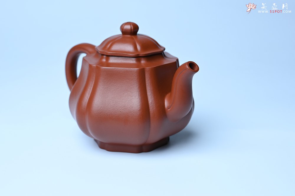 紫砂壶图片：美壶特惠 老朱泥高菱壶 茶人醉爱 - 全手工紫砂壶网